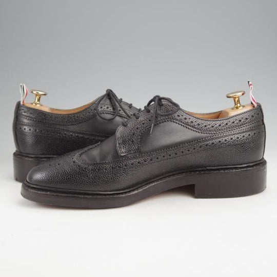 極美品★(米)トムブラウン UK6【モデル定価￥183,700-★英国製/ロングウイング】カーフ×グレインレザー/黒/THOM BROWNE★j816