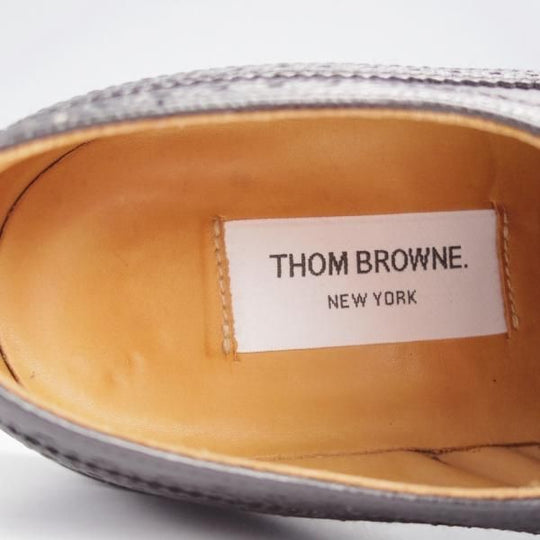 極美品★(米)トムブラウン UK6【モデル定価￥183,700-★英国製/ロングウイング】カーフ×グレインレザー/黒/THOM BROWNE★j816