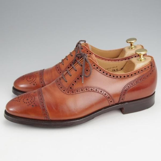 美品★クロケット&ジョーンズ 7.5E【同系モデル定価￥100,100-★WESTFIELD/ウエストフィールド】341ラスト/セミブローグ/カーフ/茶★j818