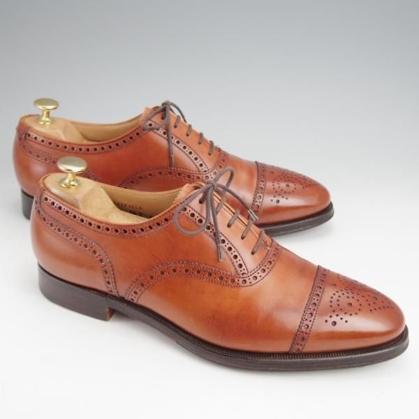 美品★クロケット&ジョーンズ 7.5E【同系モデル定価￥100,100-★WESTFIELD/ウエストフィールド】341ラスト/セミブローグ/カーフ/茶★j818