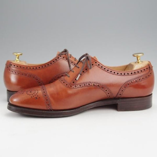 美品★クロケット&ジョーンズ 7.5E【同系モデル定価￥100,100-★WESTFIELD/ウエストフィールド】341ラスト/セミブローグ/カーフ/茶★j818