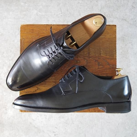 美品★シェットランドフォックス SIZE 9【定価￥52,800-★ブラッドフォード/076F】プレーントゥ/カーフ/黒/メンズ/Shetlandfox★j820