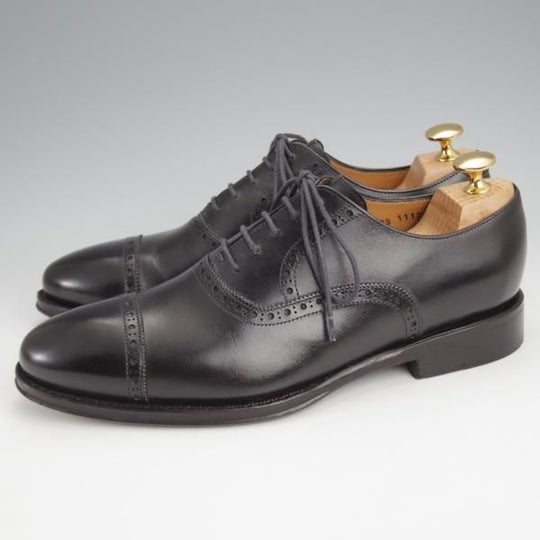 極美品★ジャランスリワヤ SIZE 6.5【★パンチドキャップトゥ/98409】カーフ/黒/メンズ/JALAN SRIWIJAWA★j821