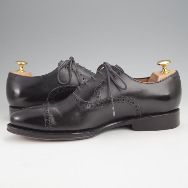 極美品★ジャランスリワヤ SIZE 6.5【★パンチドキャップトゥ/98409】カーフ/黒/メンズ/JALAN SRIWIJAWA★j821