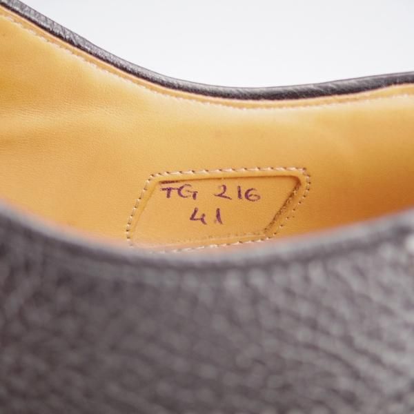 未使用★(伊)F.LLIジャコメッティ SIZE 41【定価10万円以上★ノルベジェーゼ製法/ロングウイング】FG216/黒/Giacometti★j823