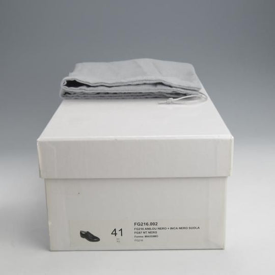 未使用★(伊)F.LLIジャコメッティ SIZE 41【定価10万円以上★ノルベジェーゼ製法/ロングウイング】FG216/黒/Giacometti★j823