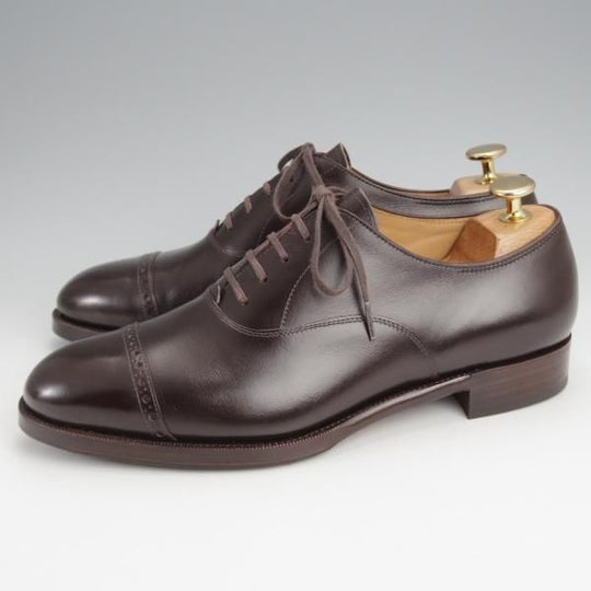 極美品★(台東区)ジョーワークス SIZE 6【注文価格￥107,800〜★(仏)アノネイ社のカーフ】パンチドキャップトゥ/濃茶/JOE WORKS★j825