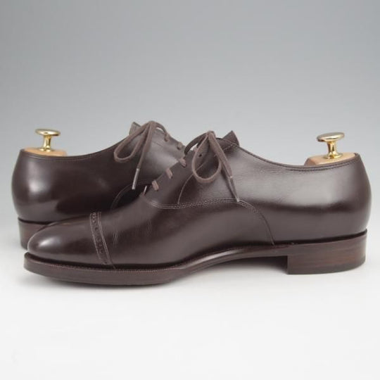 極美品★(台東区)ジョーワークス SIZE 6【注文価格￥107,800〜★(仏)アノネイ社のカーフ】パンチドキャップトゥ/濃茶/JOE WORKS★j825