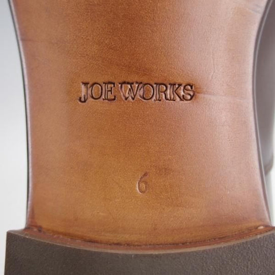極美品★(台東区)ジョーワークス SIZE 6【注文価格￥107,800〜★(仏)アノネイ社のカーフ】パンチドキャップトゥ/濃茶/JOE WORKS★j825