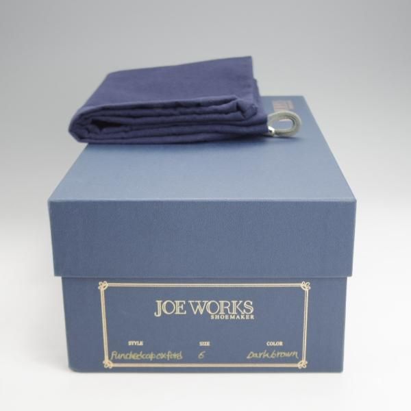 極美品★(台東区)ジョーワークス SIZE 6【注文価格￥107,800〜★(仏)アノネイ社のカーフ】パンチドキャップトゥ/濃茶/JOE WORKS★j825