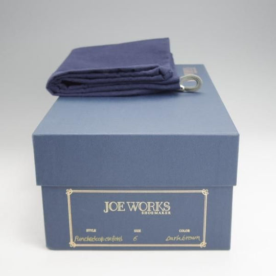 極美品★(台東区)ジョーワークス SIZE 6【注文価格￥107,800〜★(仏)アノネイ社のカーフ】パンチドキャップトゥ/濃茶/JOE WORKS★j825