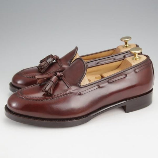 極美品★(台東区)ジョーワークス SIZE 6【注文価格￥184,800〜★コードバン仕様/タッセルローファー】赤茶/メンズ/JOE WORKS★j826