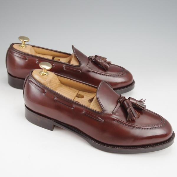 極美品★(台東区)ジョーワークス SIZE 6【注文価格￥184,800〜★コードバン仕様/タッセルローファー】赤茶/メンズ/JOE WORKS★j826