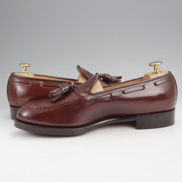 極美品★(台東区)ジョーワークス SIZE 6【注文価格￥184,800〜★コードバン仕様/タッセルローファー】赤茶/メンズ/JOE WORKS★j826