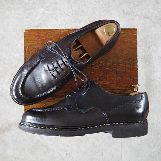 極上★パラブーツ SIZE 7.5【定価￥79,200-★シャンボード/CHAMBORD】リスレザー/TEXソール/Uチップ/NUIT/紺/メンズ/Paraboot★j774