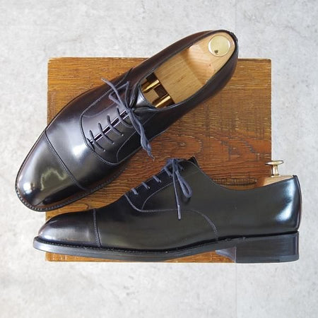 極美品★J.M.ウエストン 8.5E【定価￥148,500-★300/ストレートチップ/11ラスト】ボックスカーフ/黒/メンズ/Weston/ウェストン★j832