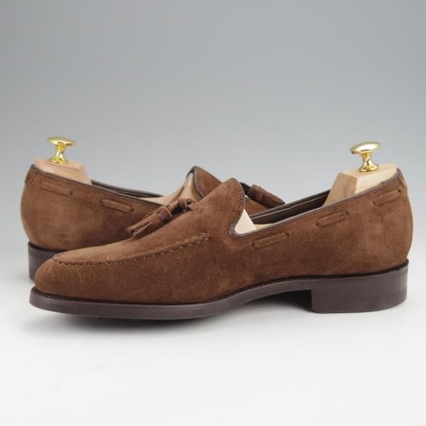 未使用★(英)BARKER/バーカー 7D【現行定価5.5万円程度★ダイナイトソール仕様/タッセルローファー】4478DW/スエード/茶/メンズ★j837