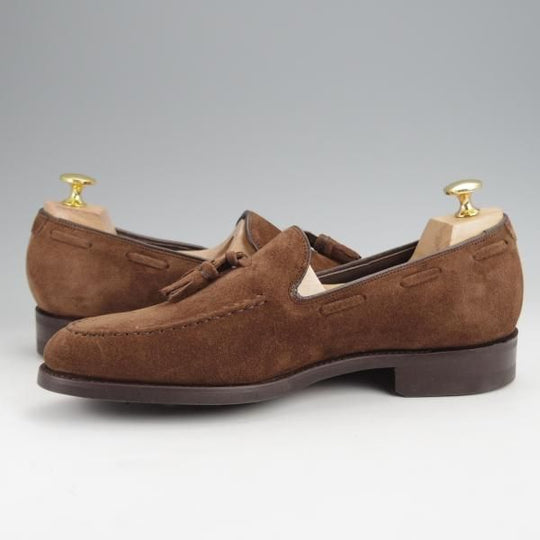 未使用★(英)BARKER/バーカー 7D【現行定価5.5万円程度★ダイナイトソール仕様/タッセルローファー】4478DW/スエード/茶/メンズ★j837