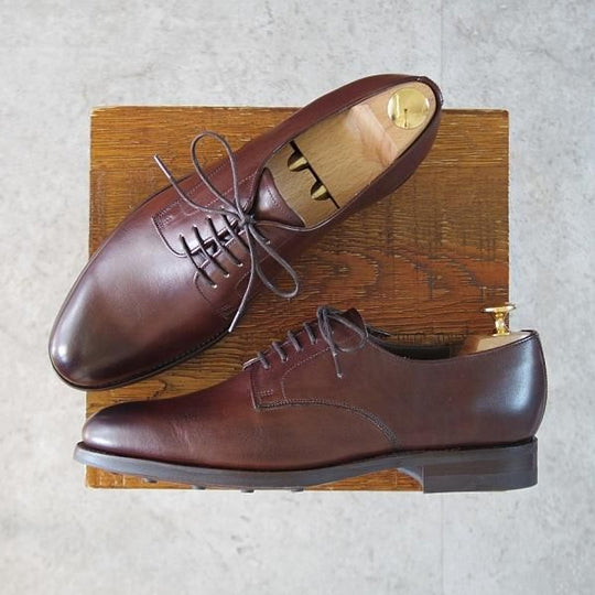 未使用★(英)BARKER/バーカー 7D【現行定価5.5万円程度★ダイナイトソール仕様/プレーントゥ】4476DW/カーフ/濃茶/メンズ★j839