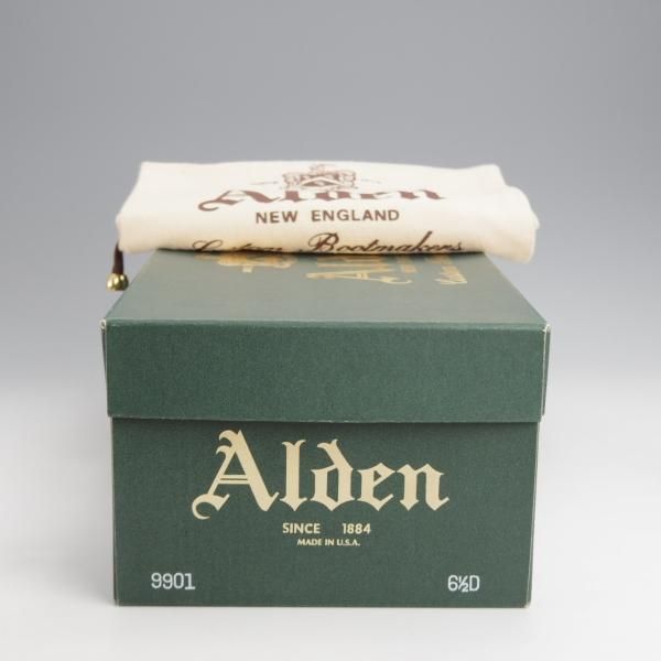 美品★オールデン 6.5D【定価￥184,800-★コードバン仕様/9901】バリーラスト/プレーントゥ/黒/メンズ/ALDEN★j840