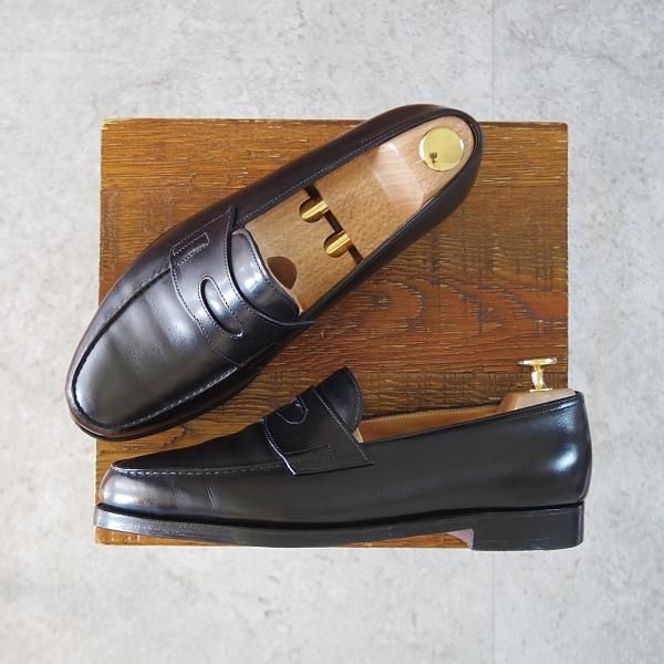 極上★ジョンロブ 5.5E【現行定価￥239,800-★ロペス/LOPEZ】4395ラスト/コインローファー/カーフ/黒/メンズ/JOHN LOBB★j841