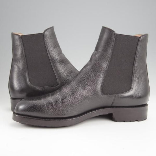 美品★(伊)F.LLIジャコメッティ SIZE 40【定価￥116,640-★ゴートレザー(山羊革)/サイドゴアブーツ】FG373/黒/Giacometti★j843