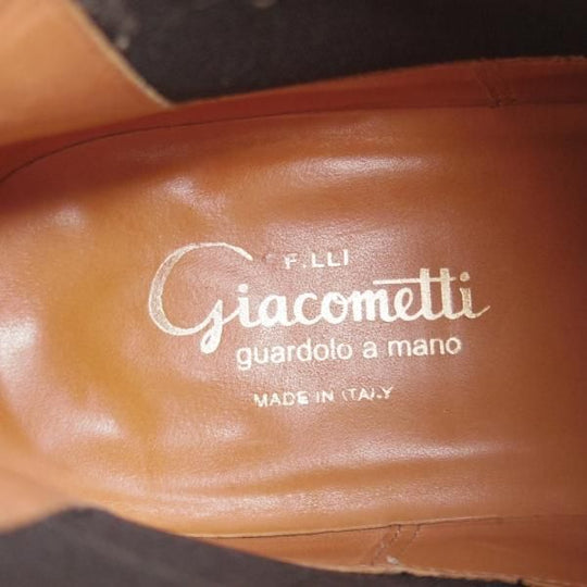 美品★(伊)F.LLIジャコメッティ SIZE 40【定価￥116,640-★ゴートレザー(山羊革)/サイドゴアブーツ】FG373/黒/Giacometti★j843