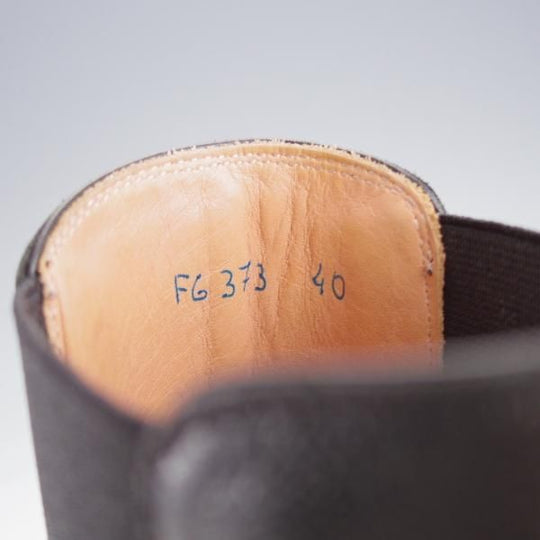 美品★(伊)F.LLIジャコメッティ SIZE 40【定価￥116,640-★ゴートレザー(山羊革)/サイドゴアブーツ】FG373/黒/Giacometti★j843