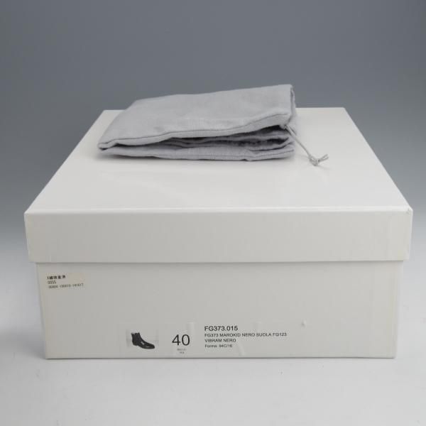 美品★(伊)F.LLIジャコメッティ SIZE 40【定価￥116,640-★ゴートレザー(山羊革)/サイドゴアブーツ】FG373/黒/Giacometti★j843