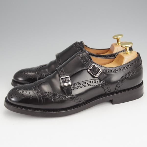 極美品★チャーチ(レディース) SIZE 36【定価￥181,500-★LANA R/ダブルモンク】ポリッシュドバインダーカーフ/黒/Church's★j844