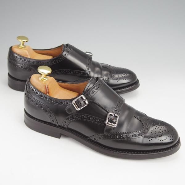 極美品★チャーチ(レディース) SIZE 36【定価￥181,500-★LANA R/ダブルモンク】ポリッシュドバインダーカーフ/黒/Church's★j844