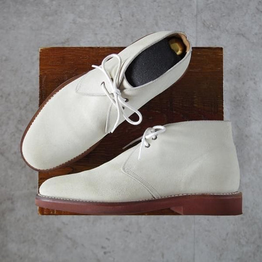 極美品★チャーチ 60F/UK6【★チャッカブーツ/SAHARA/81ラスト】スエード/白/メンズ/サハラ/Church'★j845