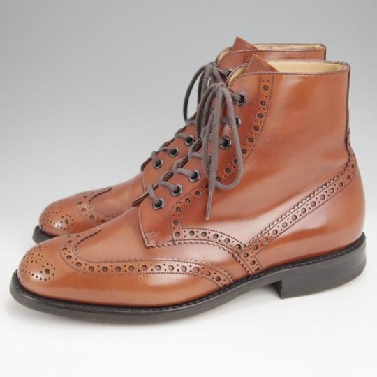 美品★チャーチ 60F/UK6【ブーツ版バーウッド★ダイナイトソール仕様/RENWICK】81ラスト/サンダルウッド/茶/メンズ/Church's★j846