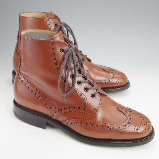 美品★チャーチ 60F/UK6【ブーツ版バーウッド★ダイナイトソール仕様/RENWICK】81ラスト/サンダルウッド/茶/メンズ/Church's★j846