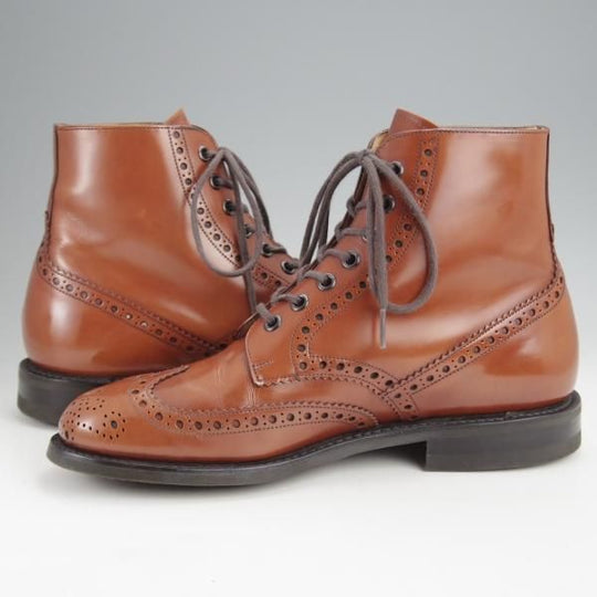 美品★チャーチ 60F/UK6【ブーツ版バーウッド★ダイナイトソール仕様/RENWICK】81ラスト/サンダルウッド/茶/メンズ/Church's★j846