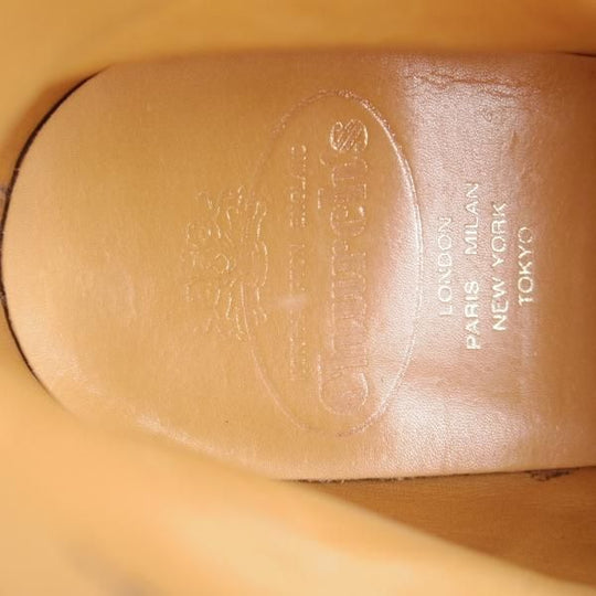 美品★チャーチ 60F/UK6【ブーツ版バーウッド★ダイナイトソール仕様/RENWICK】81ラスト/サンダルウッド/茶/メンズ/Church's★j846