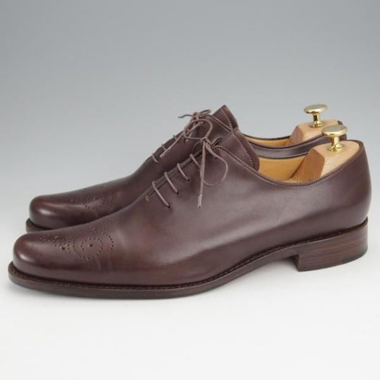 極美品★パラブーツ SIZE 9.5【貴重★ドレス仕様のホールカット/濃茶】カーフ/メンズ/Paraboot★j848