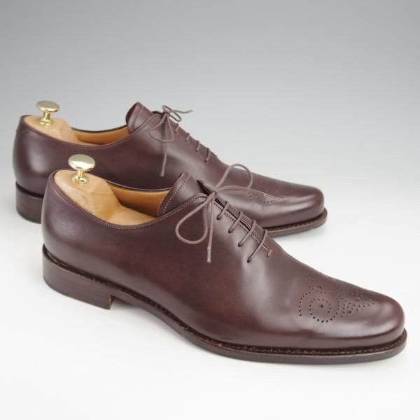 極美品★パラブーツ SIZE 9.5【貴重★ドレス仕様のホールカット/濃茶】カーフ/メンズ/Paraboot★j848