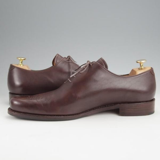 極美品★パラブーツ SIZE 9.5【貴重★ドレス仕様のホールカット/濃茶】カーフ/メンズ/Paraboot★j848