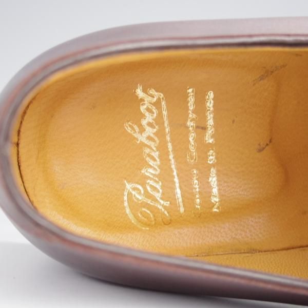 極美品★パラブーツ SIZE 9.5【貴重★ドレス仕様のホールカット/濃茶】カーフ/メンズ/Paraboot★j848