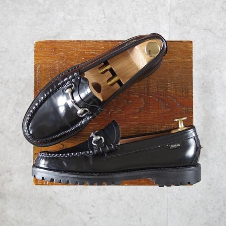 極美品★G.H.BASS/ジーエイチバス US6.5【定価￥29,700-★ビットローファー/BA11506】黒/ポリッシュレザー/メンズ★j850