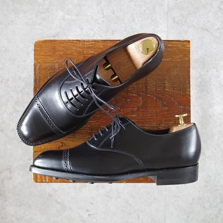 ★BARKER/バーカー 5.5F【現行定価5.5万円程度★ダイナイトソール仕様/パンチドキャップトゥ】4302FW/カーフ/黒/メンズ★j852