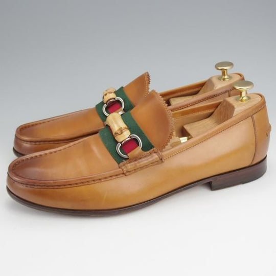 極上★(伊)GUCCI/グッチ SIZE 7【貴重★シェリーライン/ビットローファー】スリッポン/薄茶/メンズ★j859