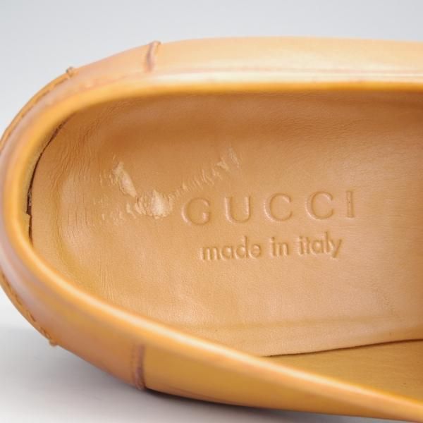 極上★(伊)GUCCI/グッチ SIZE 7【貴重★シェリーライン/ビットローファー】スリッポン/薄茶/メンズ★j859