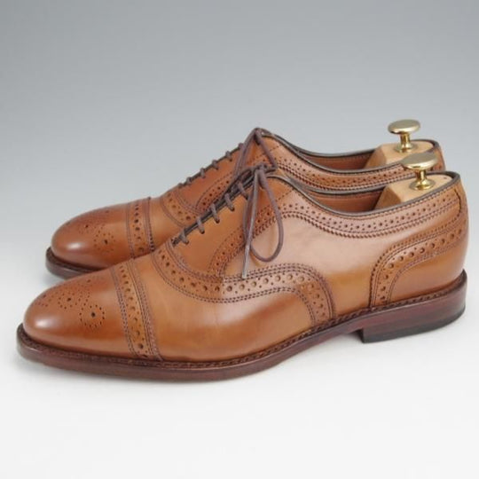 極美品★(米)アレンエドモンズ 7E【定価￥85,800-★Strand/ストランド】65ラスト/セミブローグ/カーフ/WALNUT/茶/ALLEN EDMONDS★j860