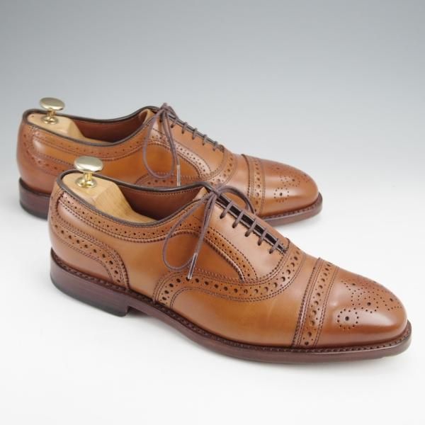 極美品★(米)アレンエドモンズ 7E【定価￥85,800-★Strand/ストランド】65ラスト/セミブローグ/カーフ/WALNUT/茶/ALLEN EDMONDS★j860