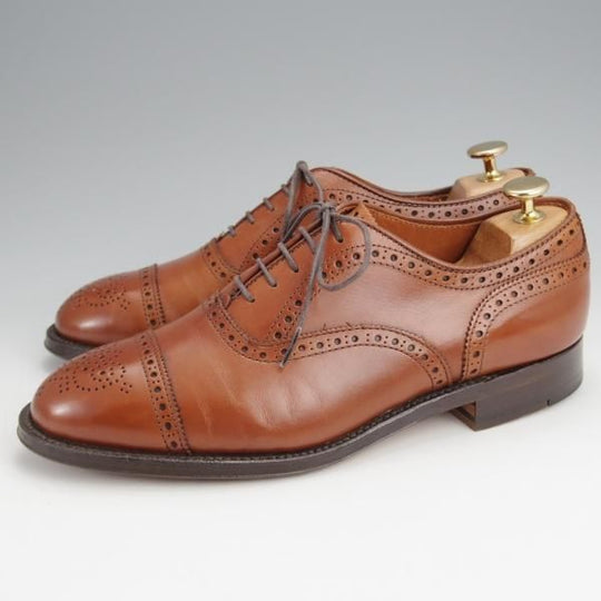 極美品★オールデン 7D【現行定価10万円以上★セミブローグ/911/ハンプトンラスト】Hampton/カーフ/茶/ALDEN★j862