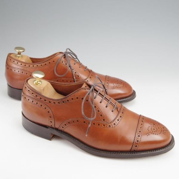 極美品★オールデン 7D【現行定価10万円以上★セミブローグ/911/ハンプトンラスト】Hampton/カーフ/茶/ALDEN★j862