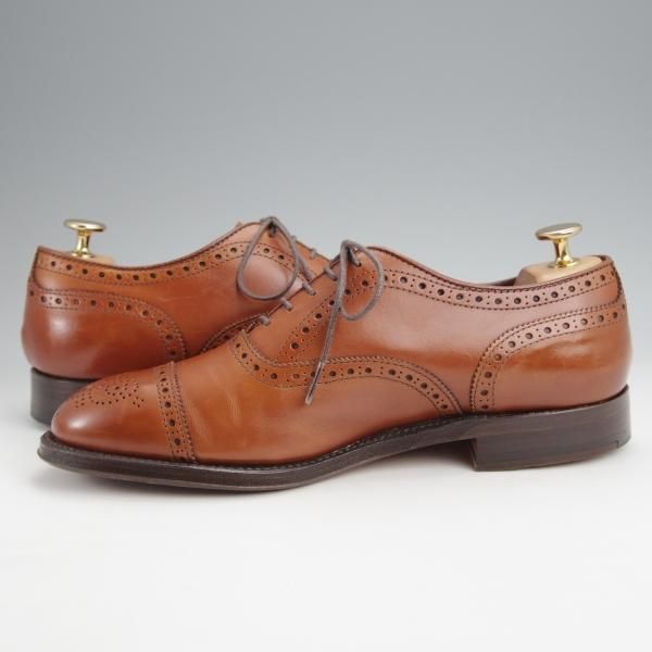 極美品★オールデン 7D【現行定価10万円以上★セミブローグ/911/ハンプトンラスト】Hampton/カーフ/茶/ALDEN★j862