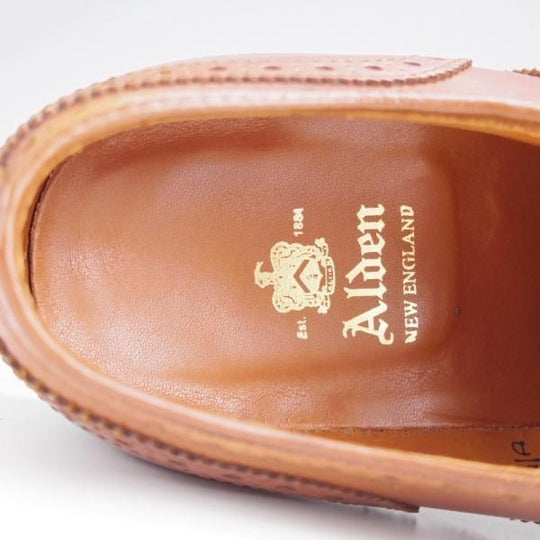 極美品★オールデン 7D【現行定価10万円以上★セミブローグ/911/ハンプトンラスト】Hampton/カーフ/茶/ALDEN★j862